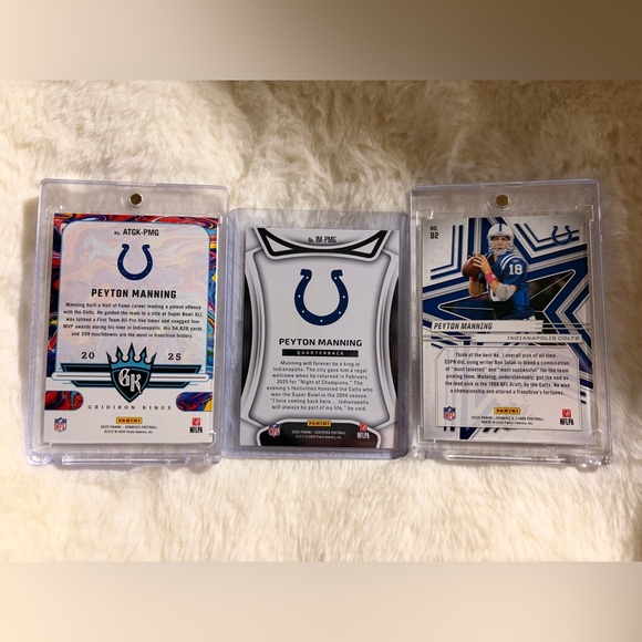Panini Peyton Manning 2025 Colts NFL Trading Card Lot - 3 Cards, Gridiron Kings - Picture 2 of 2